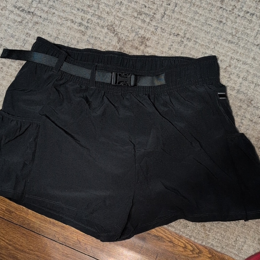 Unk Women's Black Athletic Shorts with Belt